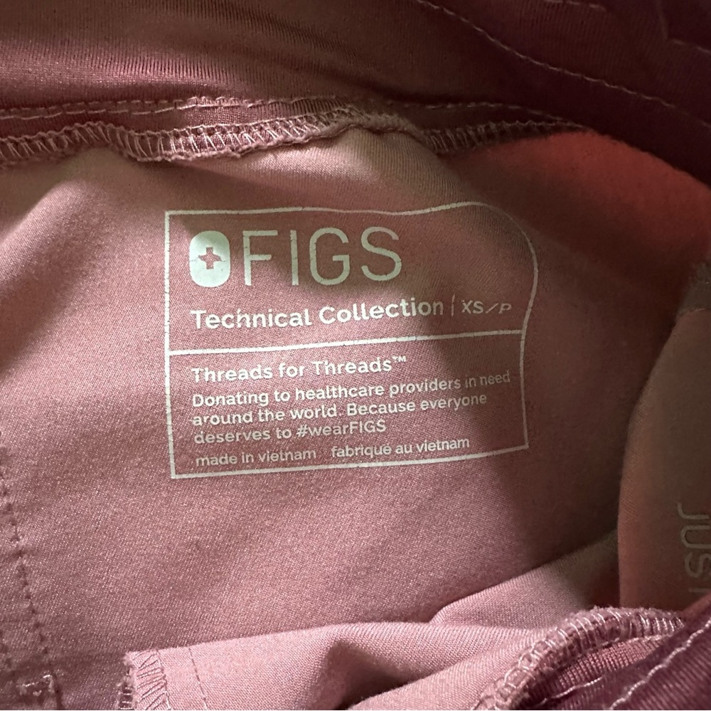FIGS Zamora Scrub Jogger Pants in Mineral Mauve Pink sz XS Petite - Picture 10 of 11